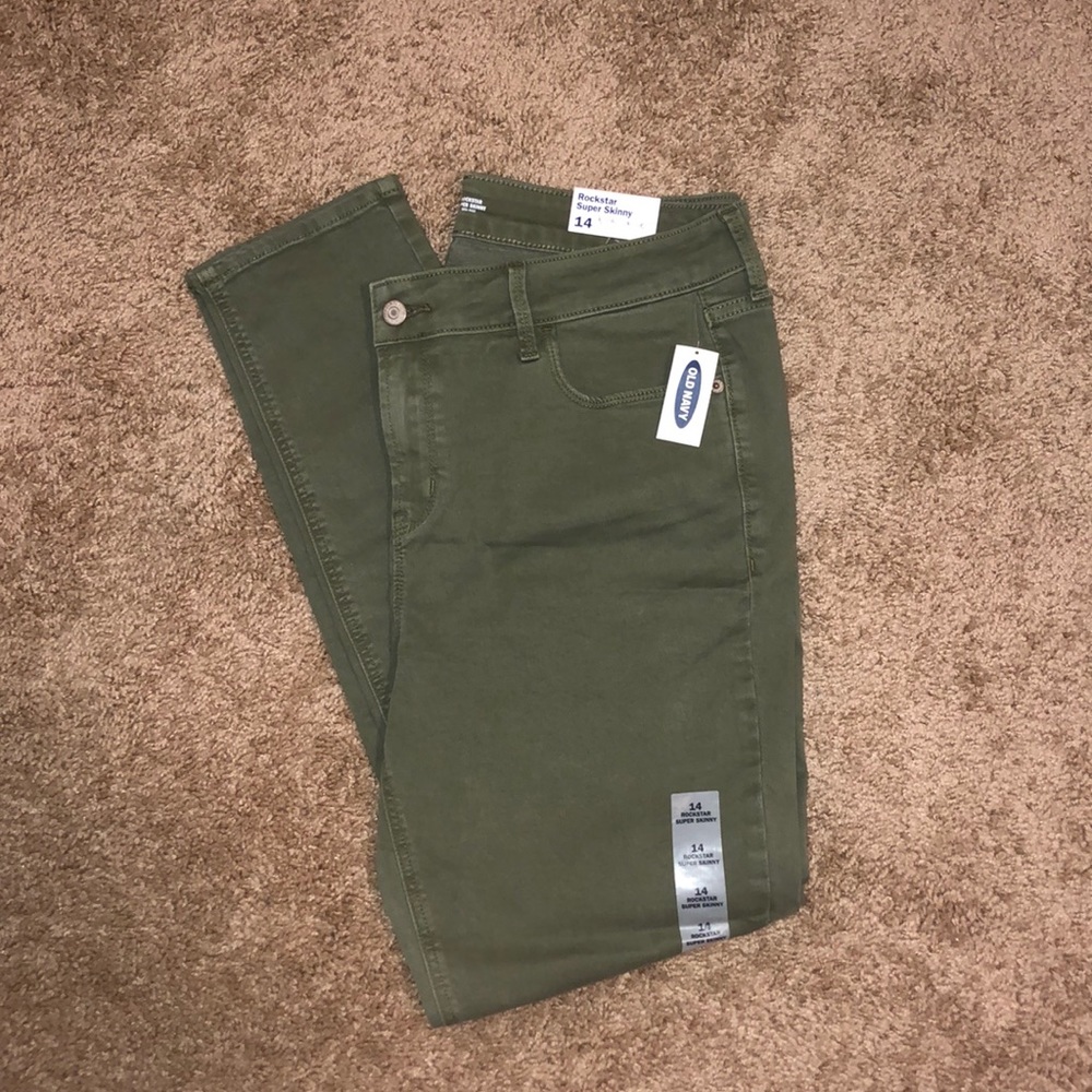 NWT Army Green Skinny Jeans size 14